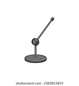 caricatura de soporte de micrófono de escenario. radio de voz, voz de voz, tecnología de entretenimiento, señal de soporte de micrófono de escenario. ilustración vectorial de símbolo aislado