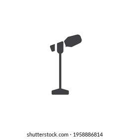 Stage microphone vector icon. filled flat sign for mobile concept and web design. Microphone stand glyph icon. Symbol, logo illustration. Vector graphics
