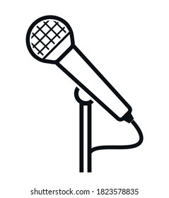 Stage microphone vector sign icon or logo