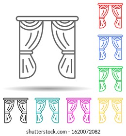 stage multi color style icon. Simple thin line, outline vector of spotlight stage icons for ui and ux, website or mobile application