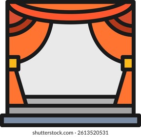 Stage Outline Filled Style Icon