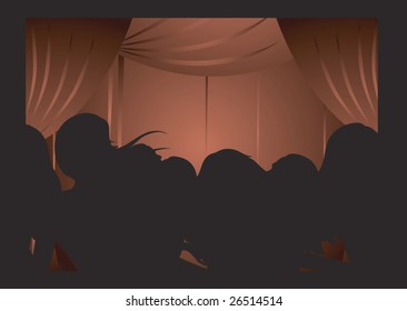stage with people	