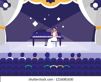 stage with pianist show