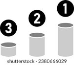 Stage Podium Award Scene with 1st 2nd and 3rd Place Icon. Vector Image.