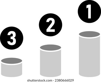 Stage Podium Award Scene with 1st 2nd and 3rd Place Icon. Vector Image.