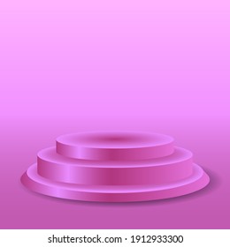 Stage Podium Form, Empty Showroom Pedestal. 3D Vector Illustration - Vector