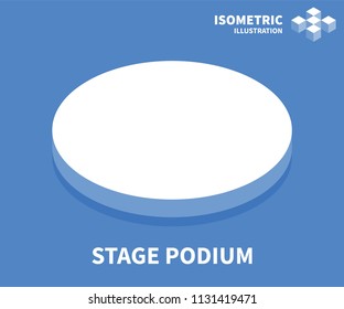 Stage podium icon. Isometric template for web design in flat 3D style. Vector illustration.