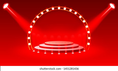 Similar Images, Stock Photos & Vectors of Stage podium with lighting ...