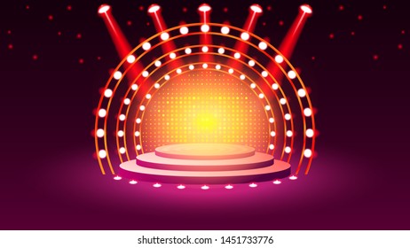 Stage Podium Lighting Stage Podium Award Stock Vector (Royalty Free ...