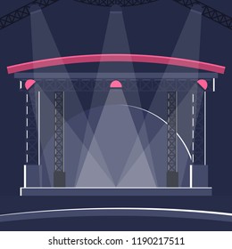 Stage podium with lighting background.