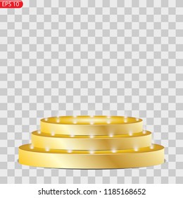 Stage podium with lighting, Stage Podium Scene with for Award Ceremony, Vector illustration