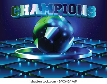 Stage podium with lighting, Stage Podium Scene with for Award Ceremony on blue Background