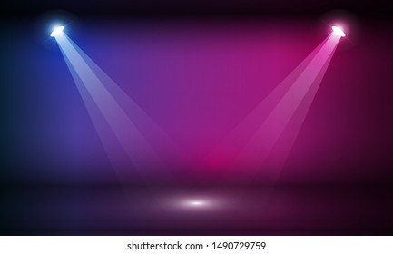 Stage podium with lighting, Stage Podium Scene with for Award Ceremony on Light Colorful Background vector design.