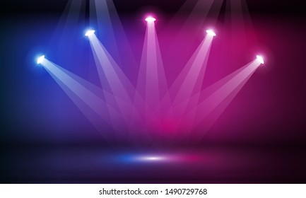 Stage podium with lighting, Stage Podium Scene with for Award Ceremony on Light Colorful Background vector design.