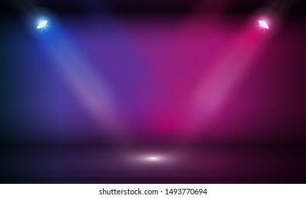 Stage podium with lighting, Stage Podium Scene with for Award Ceremony on Light Colorful Background vector design.