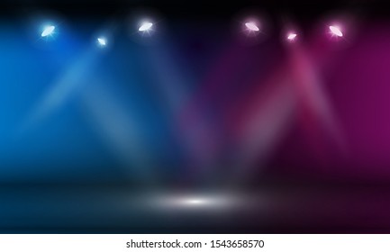 Stage podium with lighting, Stage Podium Scene with for Award Ceremony on Light Colorful Background vector design.