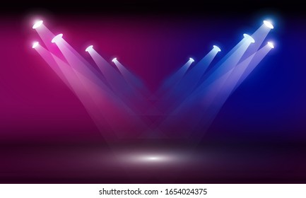 Stage podium with lighting, Stage Podium Scene with for Award Ceremony on Light Colorful Background vector design.