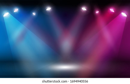 Stage podium with lighting, Stage Podium Scene with for Award Ceremony on Light Colorful Background vector design.