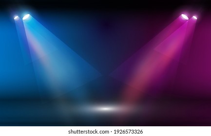 Stage podium with lighting, Stage Podium Scene with for Award Ceremony on Light Colorful Background vector design.