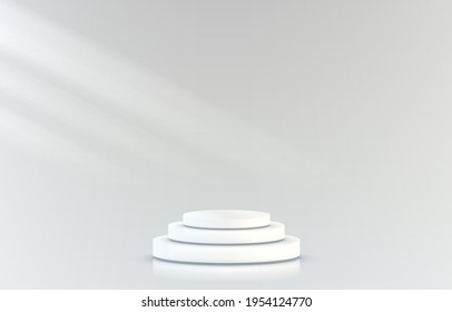 Stage podium with lighting, Stage Podium Scene with for Award Ceremony on grey Background. Vector illustration