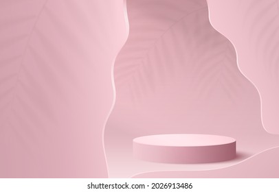 Stage podium with lighting, Stage Podium Scene with for Award, Decor element background. Vector illustration