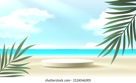 Stage podium with lighting, Stage Podium Scene with for Award, Decor element background. Vector illustration
