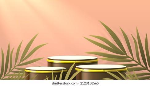 Stage podium with lighting, Stage Podium Scene with for Award, Decor element background. Vector illustration