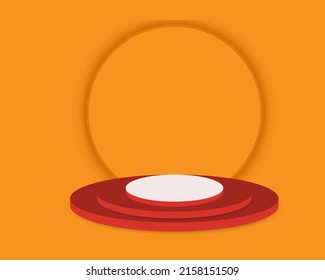 Stage podium with lighting, Stage Podium Scene for Award Ceremony, Vector illustration for product display presentation.Blank stand for showing product.