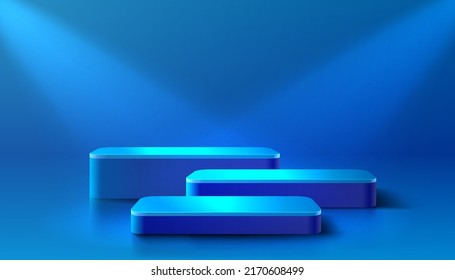 Stage podium with lighting, Stage Podium Scene with for Award, Decor element background. Vector illustration