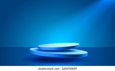 Stage podium with lighting, Stage Podium Scene with for Award, Decor element background. Vector illustration