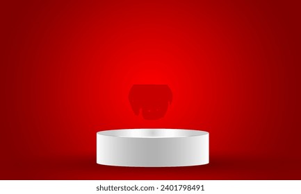 Stage podium with lighting, Stage Podium Scene with for Award Ceremony on Light red Background vector design.