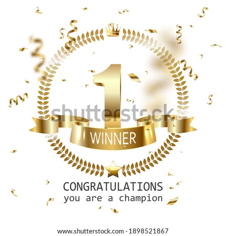Stage podium with the number one gold on a white background. Vector.