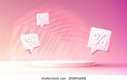 Stage podium percent, Stage Podium Scene with for Award, Decor element background. Vector illustration