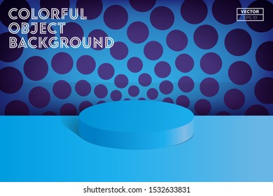 Stage podium scene with for award ceremony on blue background, Vector illustration EPS