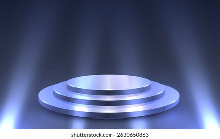 Stage Podium Scene with for Award, Stage podium with lighting. Vector illustration