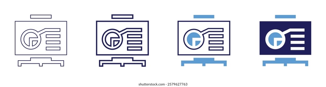 Stage presence improvement icon in 4 different styles. Thin Line, Line, Bold Line, Duotone. Duotone style. Editable stroke.