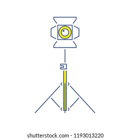 Stage projector icon. Thin line design. Vector illustration.