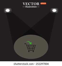 stage, projector on black background.  put in shopping cart , vector illustration, EPS 10