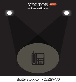 stage, projector on black background. phone, vector illustration, EPS 10