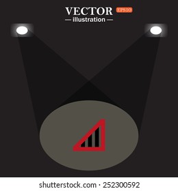 stage, projector on black background. no signal, poor signal strength, signal strength indicator, vector illustration, EPS 10