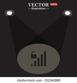 stage, projector on black background.  signal strength indicator, open access , vector illustration, EPS 10