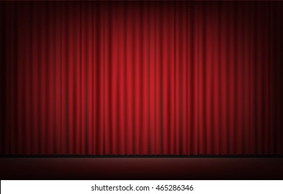 stage with red curtain background