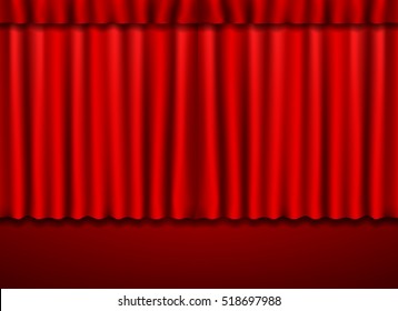 stage red curtain graphic vector