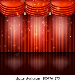 Stage with red curtain. And also includes EPS 10 vector