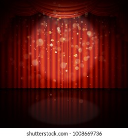 Stage with red curtain. And also includes EPS 10 vector