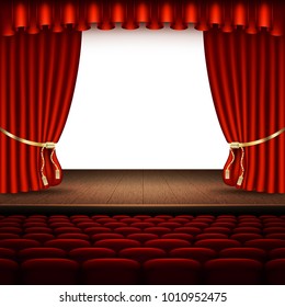 Stage with red curtain. And also includes EPS 10 vector