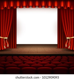Stage with red curtain. And also includes EPS 10 vector