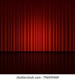 Stage with red curtain. And also includes EPS 10 vector