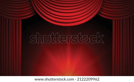 stage with red curtain and lights background