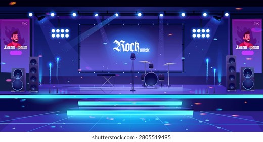 Escenario con instrumentos música